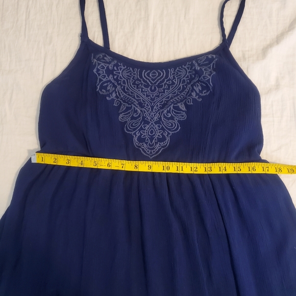 Torrid Embroidered High Low Hem Blue Dress Size 1X. - Picture 9 of 11
